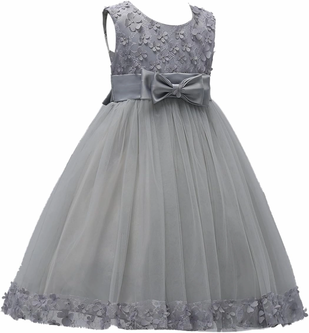 2-10T Big Little Girl Ball Gown Short Lace Flower Tulle Prom Dresses for Wedding Party Evening Dance
