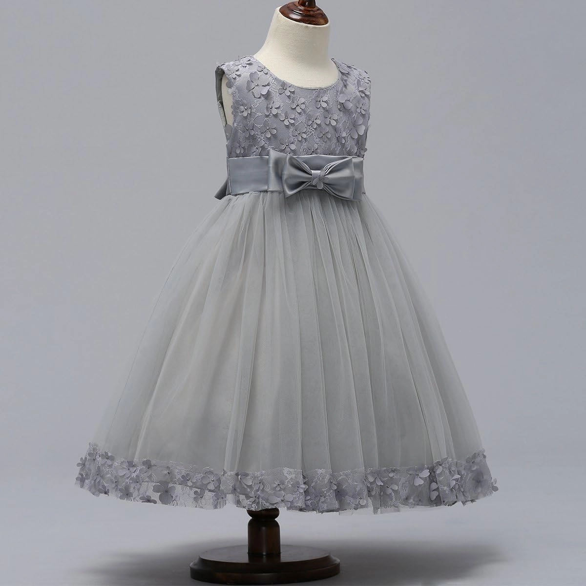 2-10T Big Little Girl Ball Gown Short Lace Flower Tulle Prom Dresses for Wedding Party Evening Dance