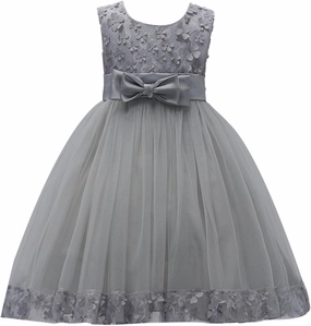 2-10T Big Little Girl Ball Gown Short Lace Flower Tulle Prom Dresses for Wedding Party Evening Dance