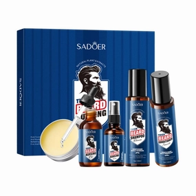 2 Pack For SADOER Men's Beard Care Set, 5 Piece Gift Set