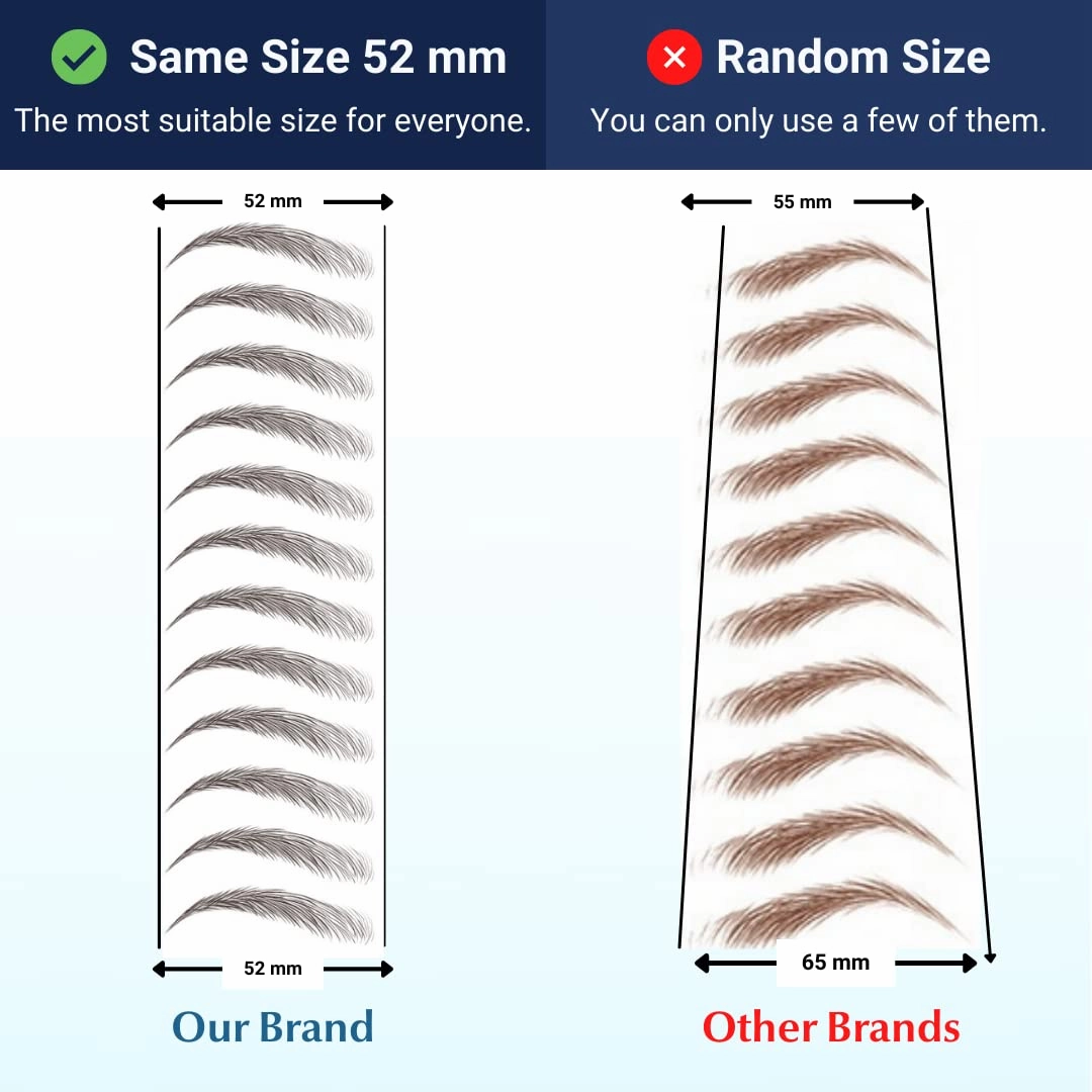 2 sheets eyebrow tattoo waterproof sticker, Long Lasting, Natural Looking Fake Eyebrow for Alopecia, Chemo, Cancer gift. Same Size eyebrow tattoos (Natural Miami, Dark Brown)
