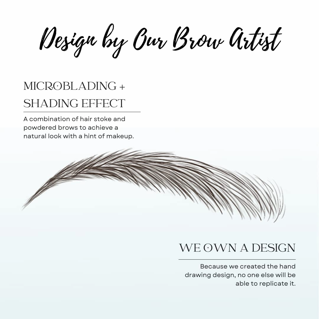 2 sheets eyebrow tattoo waterproof sticker, Long Lasting, Natural Looking Fake Eyebrow for Alopecia, Chemo, Cancer gift. Same Size eyebrow tattoos (Natural Miami, Dark Brown)