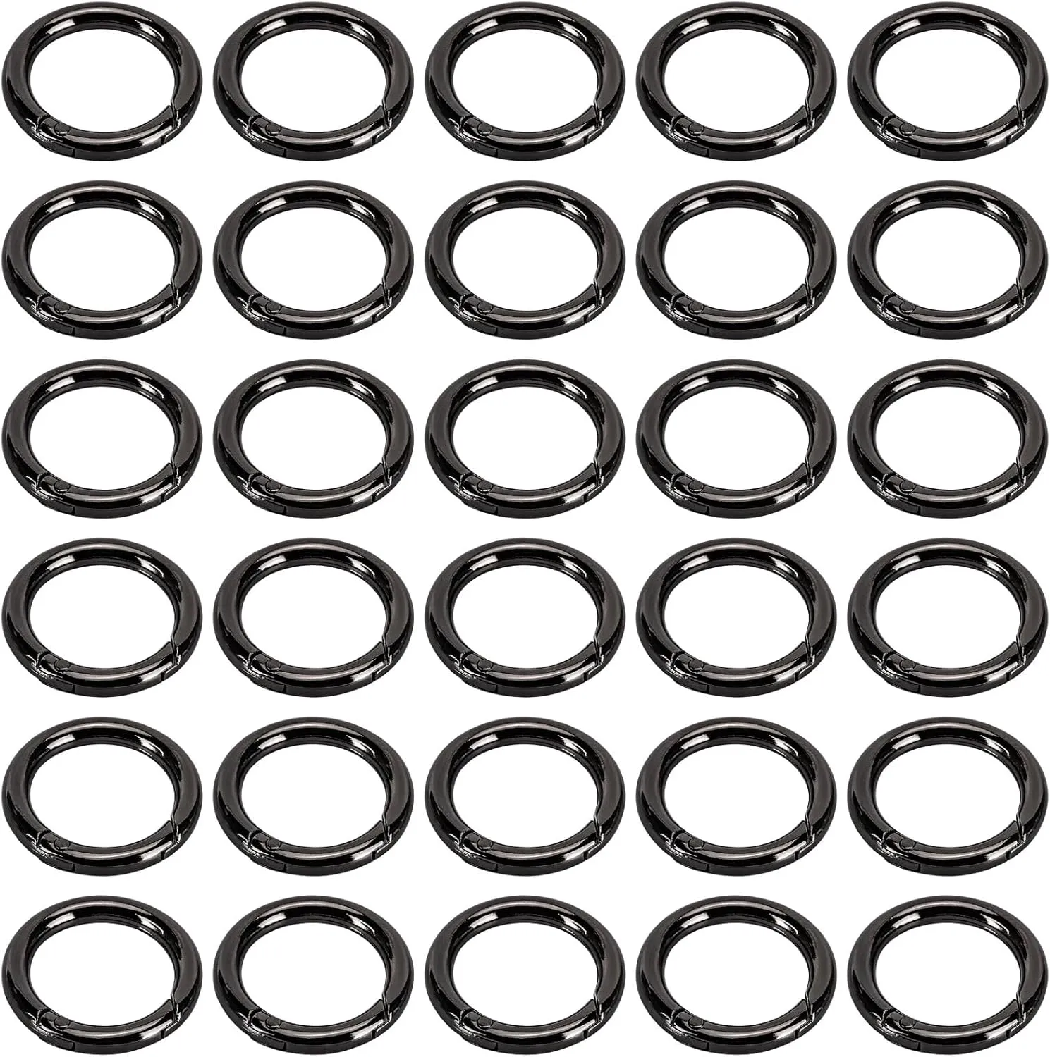 30pcs Metal Spring O Rings,1 inch Round Carabiner Clips Keyrings for Keyrings Buckle, DIY Crafts, Dog Leashes, Luggage Accessories