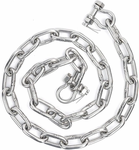 316 Stainless Steel Anchor Chain, Marine Grade Boat Anchor Chain Kit, Heavy-Duty 1/4" or 5/16" Anchor Lead Chain w/ 2 Pcs Anti-Off Double Shackle Link Ends for Boats, Pontoon, Deck & Sail