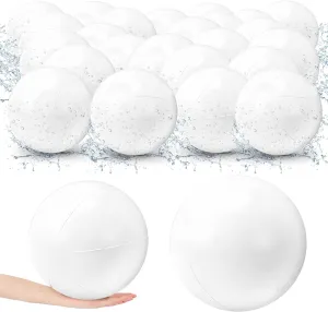 36 Pieces 5.5 Inch Solid White Beach Balls Bulk Inflatable Beach Ball Swimming Pool Party Balls Beach Game Toy for Summer Beach, Pool and Party Favor