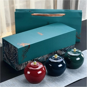3-Piece Canister Set Ceramic Food Storage Canister High-end Gift Box Kitchen Canisters Set For Coffee Tea Sugar Bowl Salt (Color : Canisters set A) (Canisters Set B)
