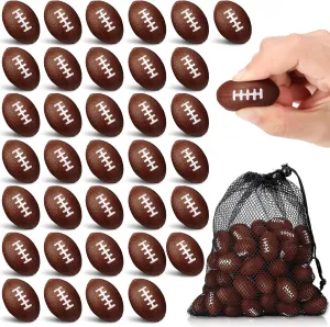40 Packs 1.4 Inch Mini Foam Football Bulk Sports Stress Ball for Footballs Party Favors Supplies Decoration Outdoor Games