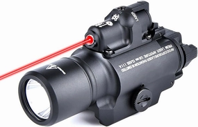 400-X Red/Green Laser Light Flashlight Sight Combo，LED 400 Lumens Tactical Flashlight with Laser，Compact Rail Mount Tactical Flashlight Laser Beams，with Momentary Mode，for 20MM Rail Mount (Red Laser)