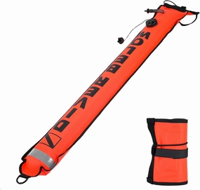 4FT High Visibility Inflatable Diving SMB Signal Marker Fluorescent Yellow Reflective Buoy for Scuba Diving Safety