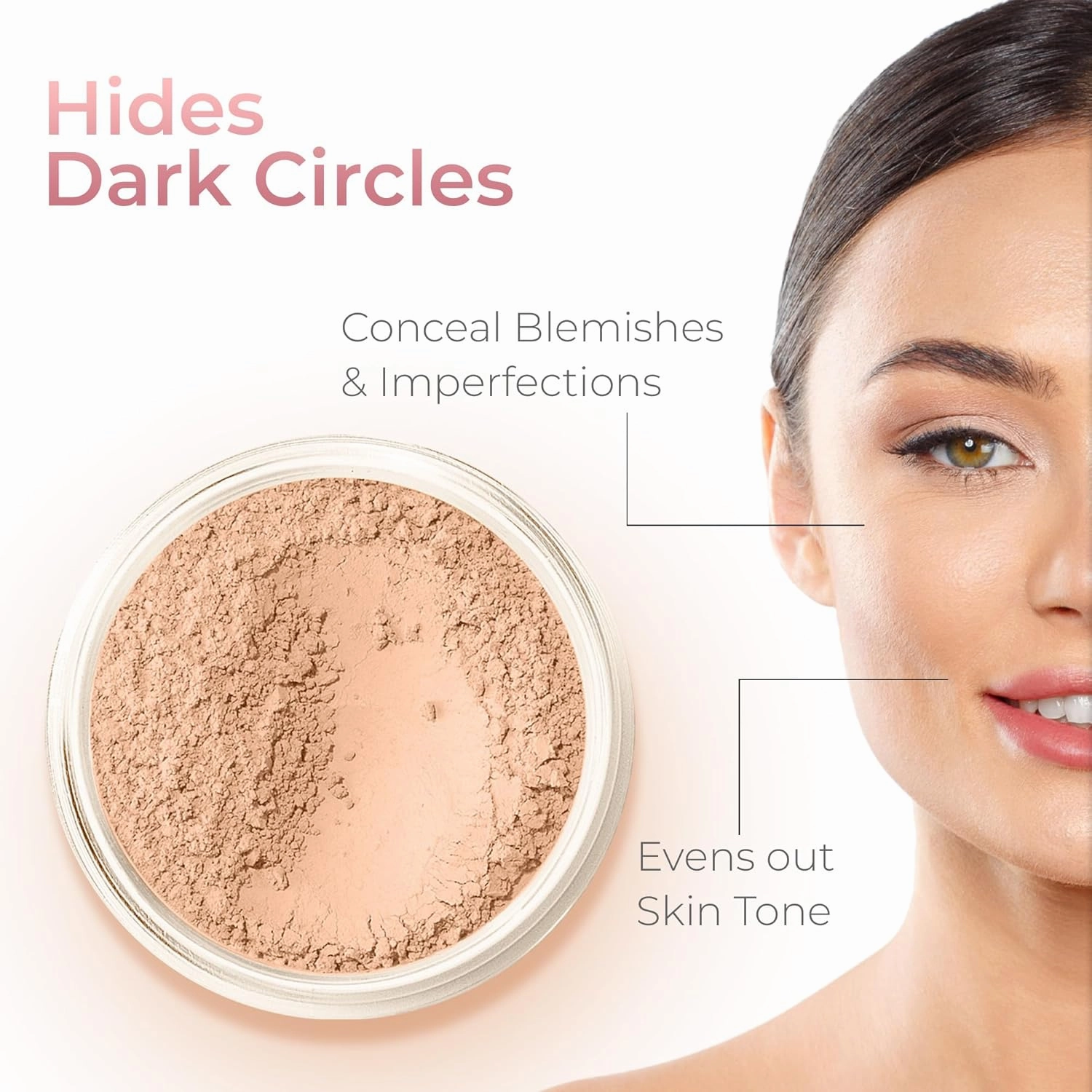 4pc KIT w/KABUKI BRUSH Mineral Makeup Bare Set Full Coverage Concealer Blush Foundation Powder (Deep Tan)