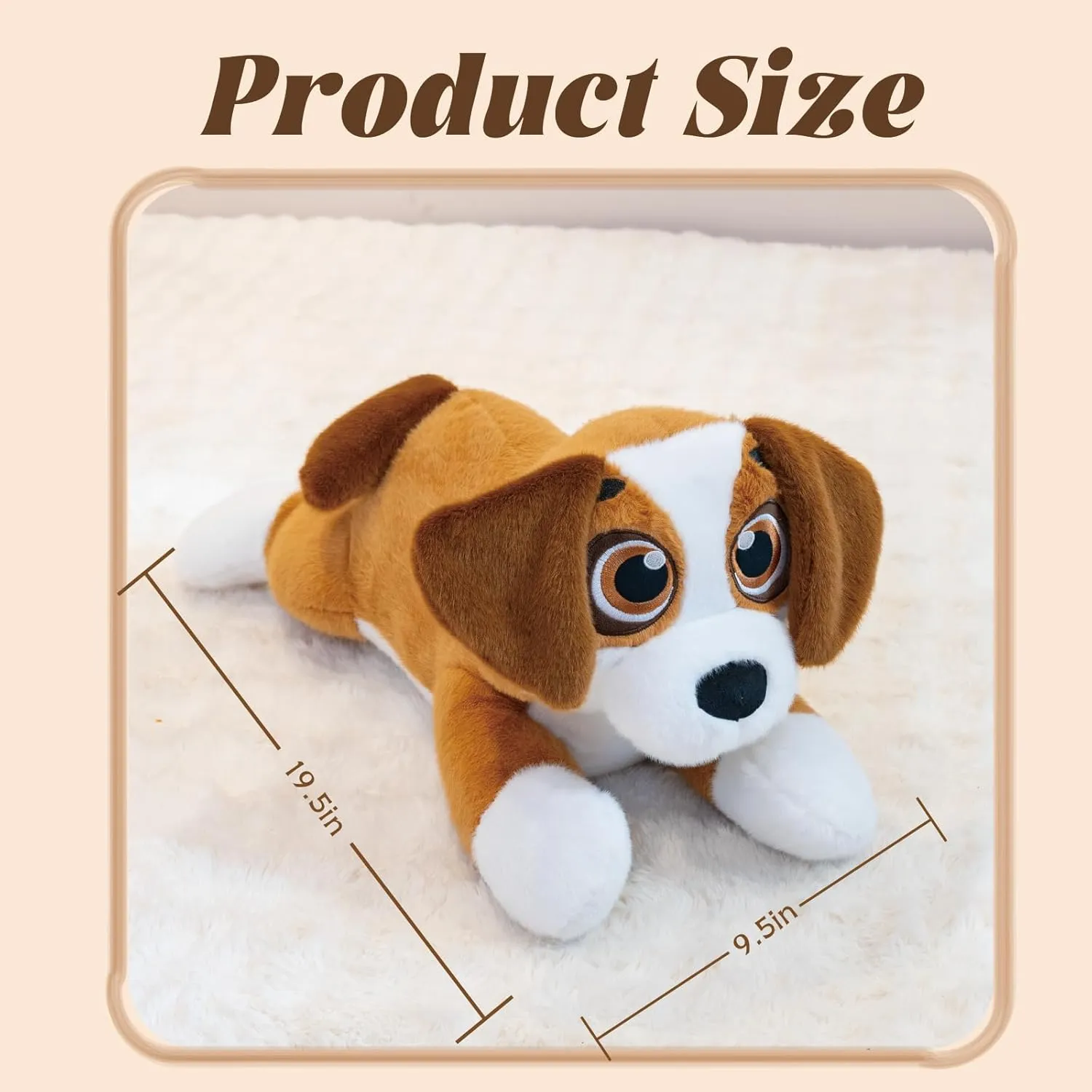 4Pcs Weighted Dog Stuffed Animal, Beagle Stuffed Animals with Babies Inside, Mommy Dog with Puppies Inside, Weighted Puppy Plush Toy for Kids on Birthday Children's Day Christmas(19.5" 3.3lbs)