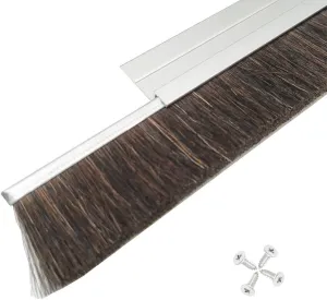 5 Set Horsehair 2.16 Inches x 39.37 InchesBrush Door Sweep Door Brush Seal Roll Up Door Garage Door Sweeps Suitable for Various Floors Easy Mounting (2.16 in, 5)