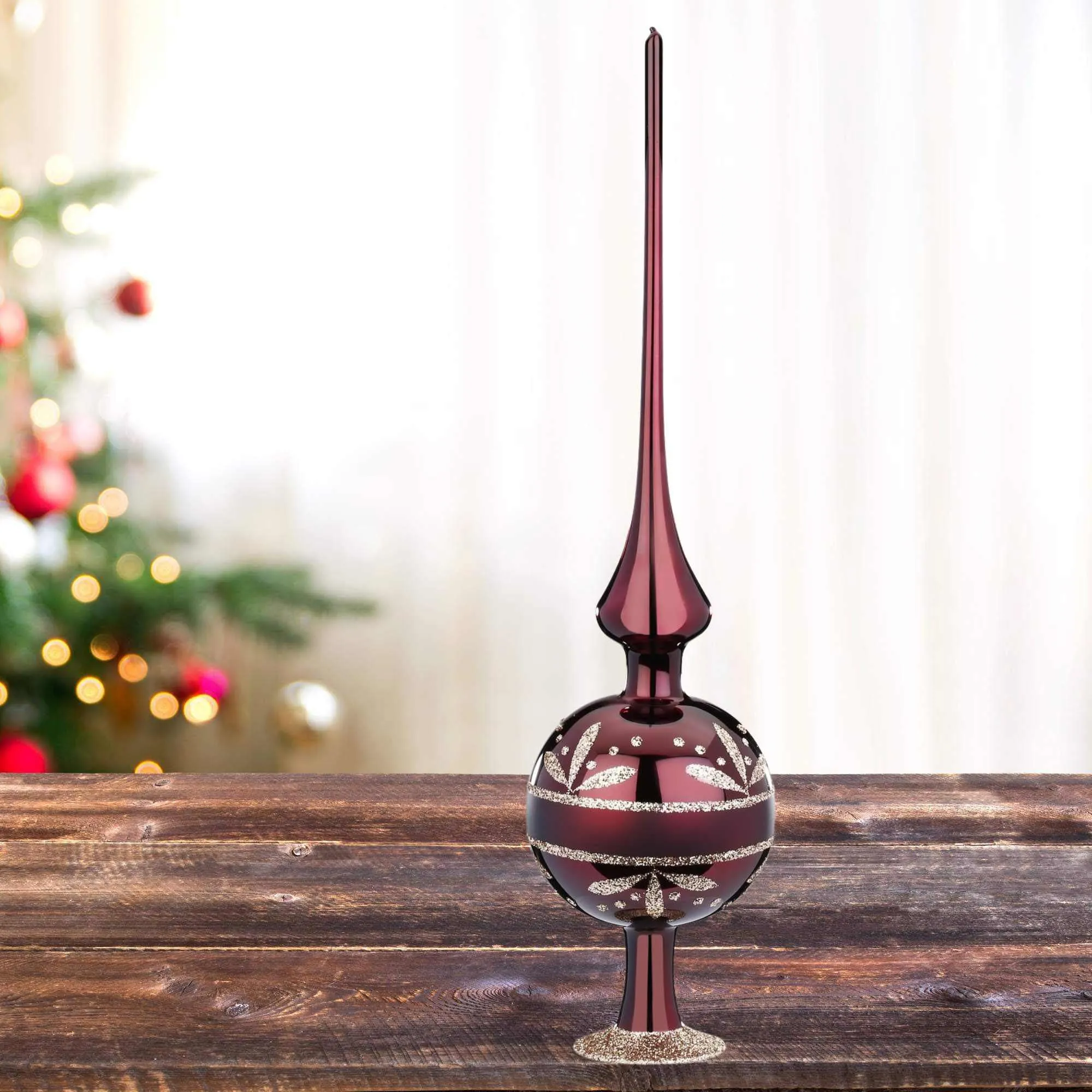 (50804) Dark Red Flower Border Finial