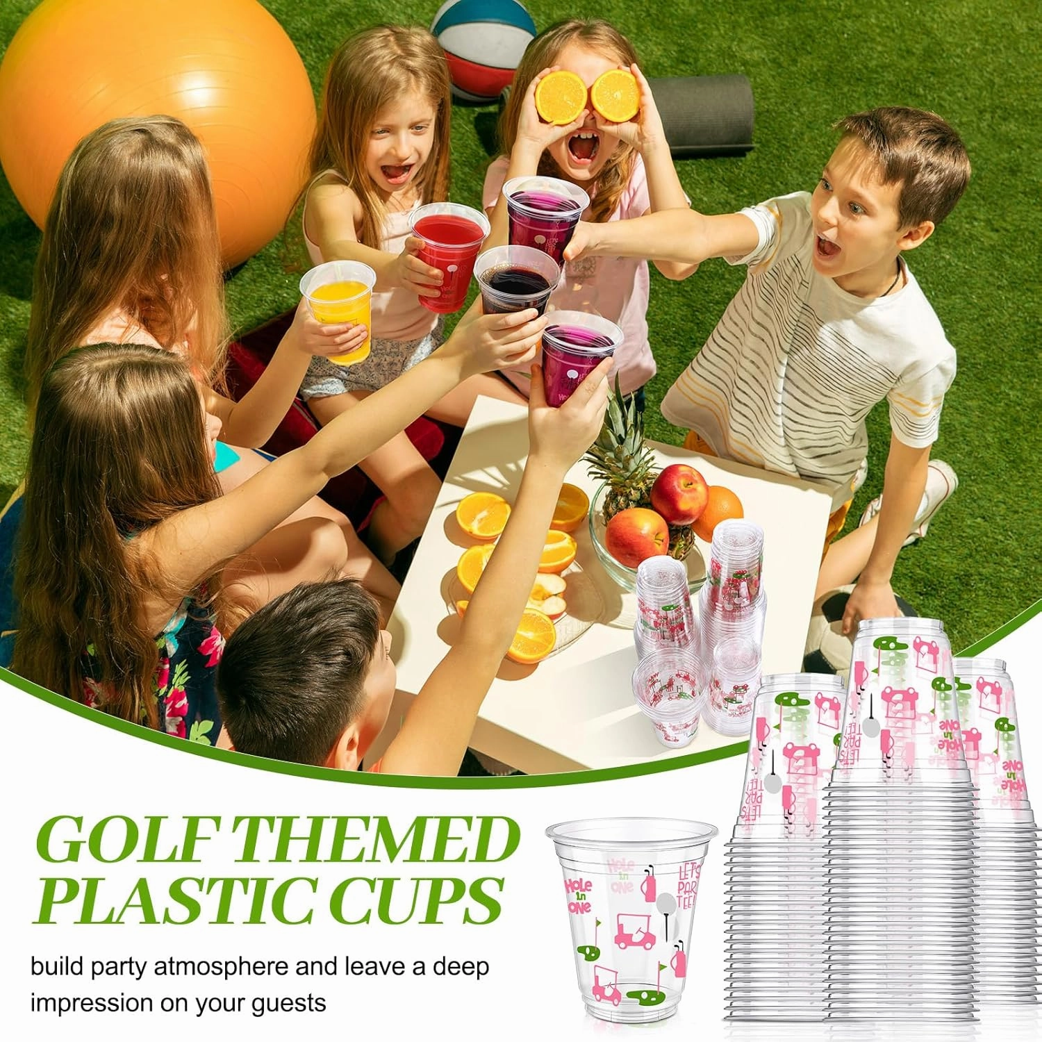 50 Pcs Masters Golf Ball Party Supplies Bulk Clear Plastic Cups 12oz Disposable Let's Par-tee for Home Sports Golf Themed Birthday Bachelor Party Supplies Favors (Pink)