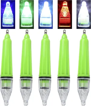 5pcs Fishing LED Underwater Light Super Waterproof Flashing Night Lamp Deep Drop Attractive Light Attracting Bait Lure 5 Colors 6.7inch