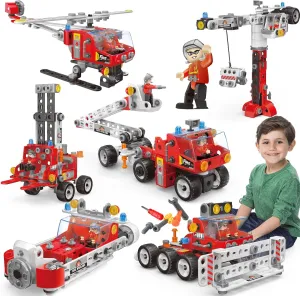 6-in-1 STEM Toys for 4 5 6 7 8  Year Old Boy 187-Piece Educational Construction Blocks Stem Building Toys for Kids Ages 4-8 8-10 Creative Construction Toys Birthday Valentine Gift for Boy Girl