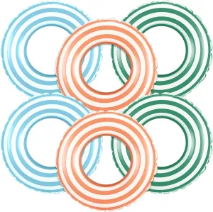 6 Pcs Inflatable Pool Float Swimming Rings Tubes 22.8 Inches Pool Floaties for Outdoor Summer