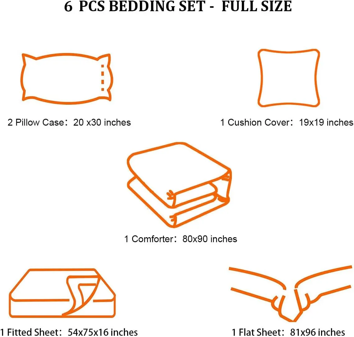 6 Pieces Bed in a Bag for Gaming Bedding Set,Boys Gamer Comforter Set with Flat Sheet,Fitted Sheet,Pillowcases,Cushion Cover,Game Console Pattern Bed Set for Kids Boys Room Decor A04F