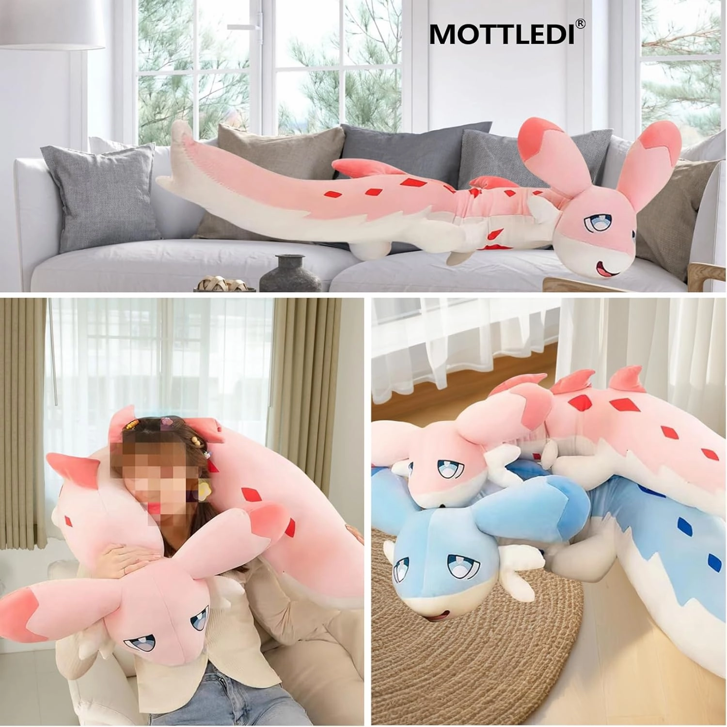 6 Ft Chillet Stuffed Animals, 4.4 Lb Weighted Soft Cute Giant Stuffed Chillet Toys, Body Throw Pillow for Sleeping Plush Toy, Gifts Birthday Valentine's Day