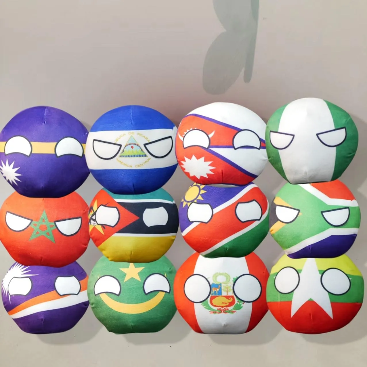 7.9in 3.9in Country Ball Plush Country Ball, Flags of France, Qatar, Croatia, Peru and Other Countries, Plush Toy Country Balls, Indoor Decoration, (Palestine,7.8in)