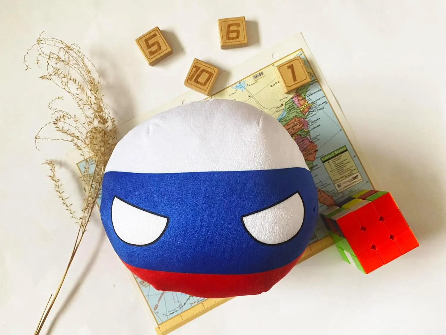 8-Inch Countryball Plushie – Soft and Cute National Ball Toy – Collectible Gift for Fans, Kids, and Plush Enthusiasts (9.Russia)