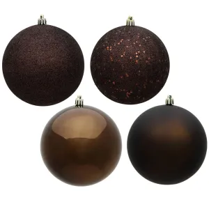 8" Chocolate Ball 4-Finish Assortment Pack of 4