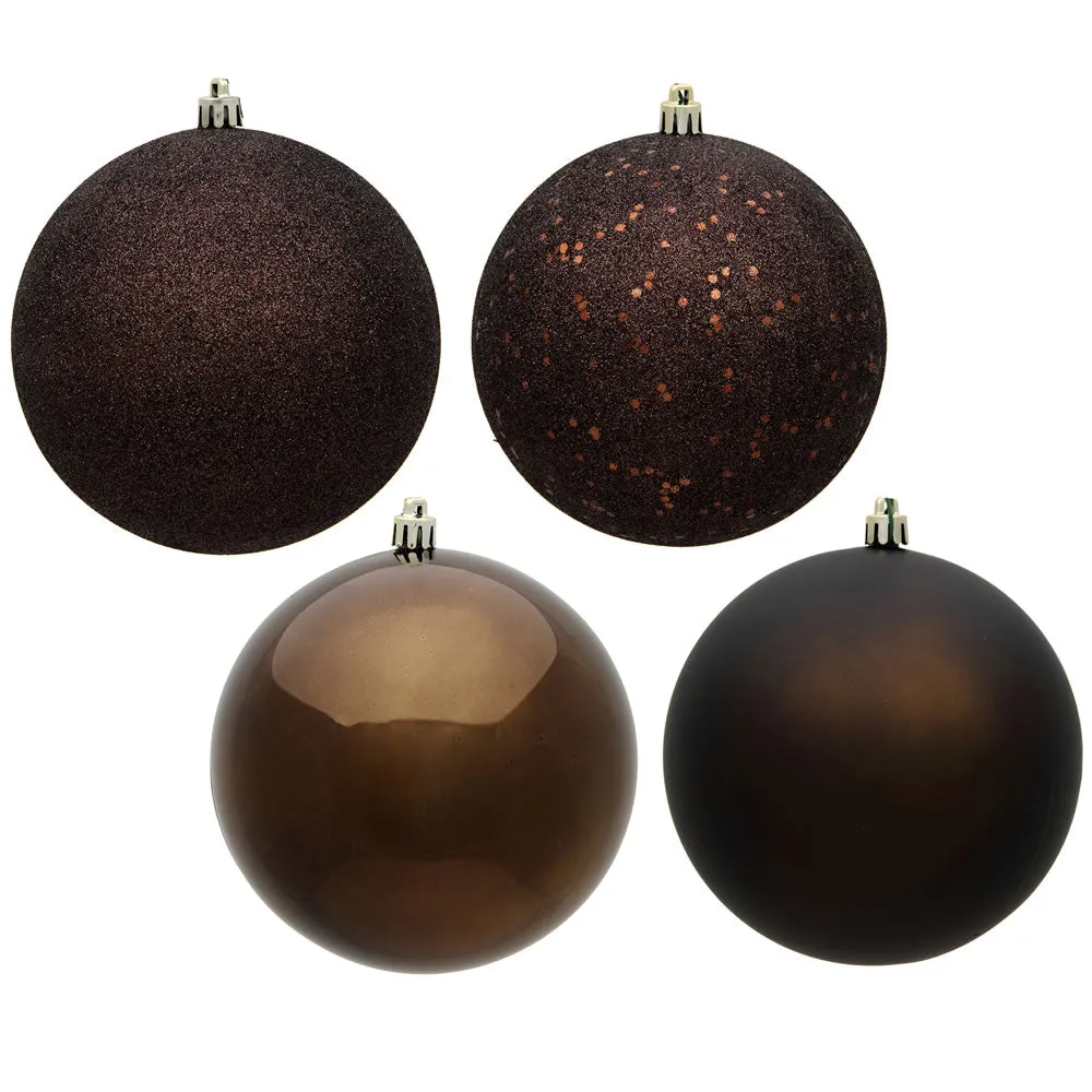 8" Chocolate Ball 4-Finish Assortment Pack of 4
