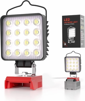 90W 9000LM LED Work Light for Milwaukee m18 18v Battery - Cordless Work Light w/USB & Type C Charging Port 180° Adjustable Angle Portable Flood Light Flashlight (No Battery)