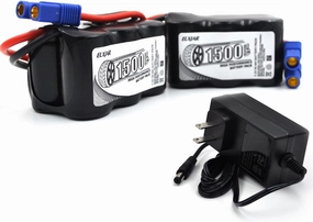 (2-Pack) 7.2V 1500mAh 6-Cell NiMH Rechargeable Battery with EC3 Connector, Compatible with Mini RC Cars, High-Performance Vehicles, and Racing Models, DYNB2473