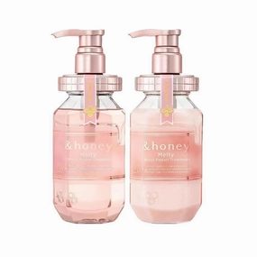 &-honey Melty Moist Repair Japanese Shampoo & Conditioner Set (440 mL) | For Wavy, Curly, Kinky Hair | Deep Hydration, Frizz Control & Damage Repair