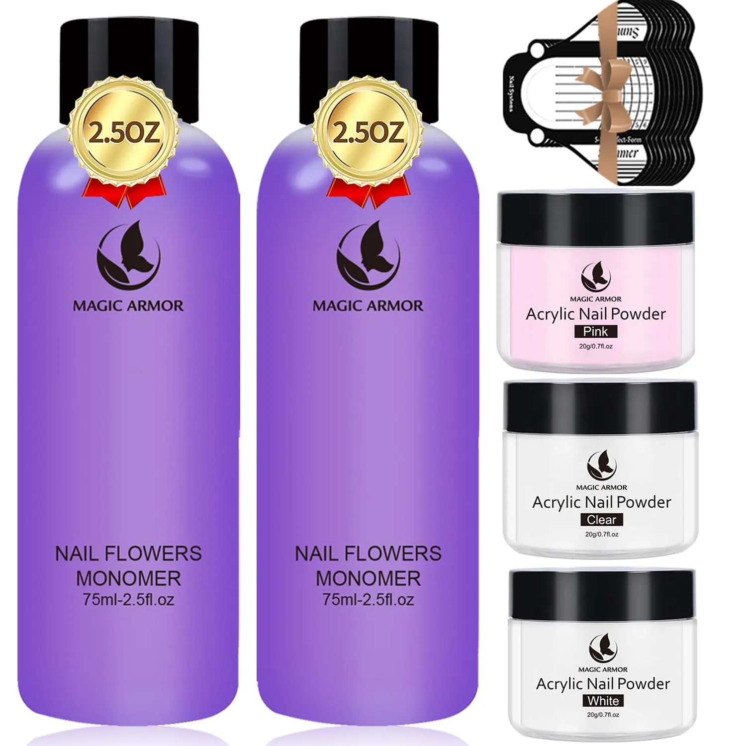 Acrylic Liquid Monomer and Acrylic Powder Set - 3 Colors Acrylic Powder Clear Pink White Professional Acrylic Monomer Liquid 5oz Acrylic Nail System For Acrylic Nails (150ML 3 COLORS)