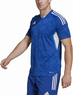 adidas Men's Condivo 22 Soccer Match Day Jersey, Royal Blue/White, LARGE