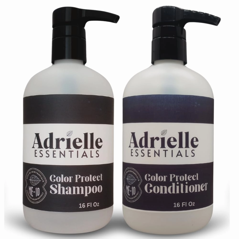 Adrielle Essentials Blackberry Amber Scented Color Protect Hair Shampoo and Conditioner Set, 16 Oz Shampoo - 16 Oz Conditioner