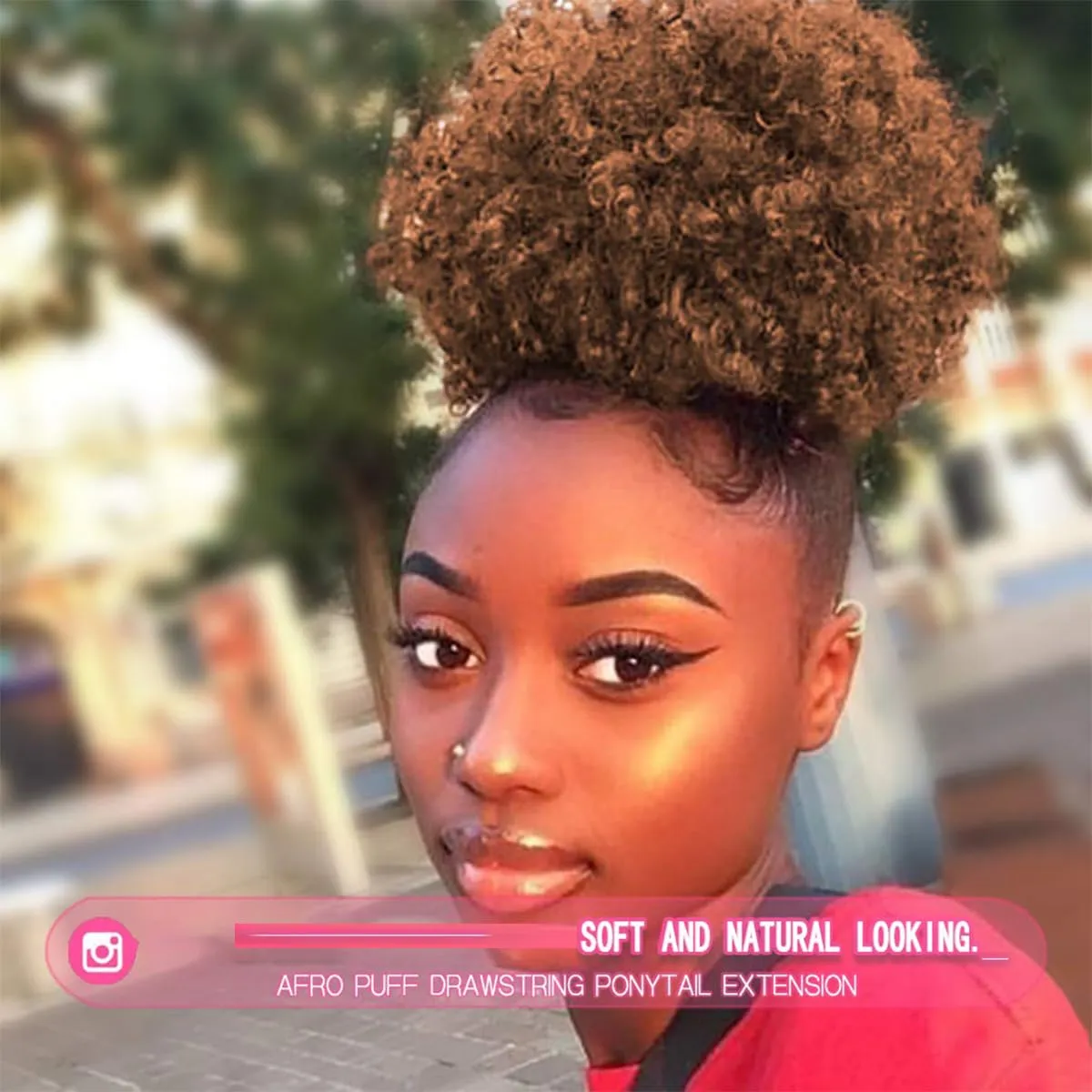 Afro Puffs Drawstring Human Hair Buns 30# Kinky Curly Drawstring Ponytail Human Hair Extension for Black Women 10% Brazilian Human Hair Dark Brown Bun (Afro Puff Drawstring Ponytail, #30, 8 Inch)
