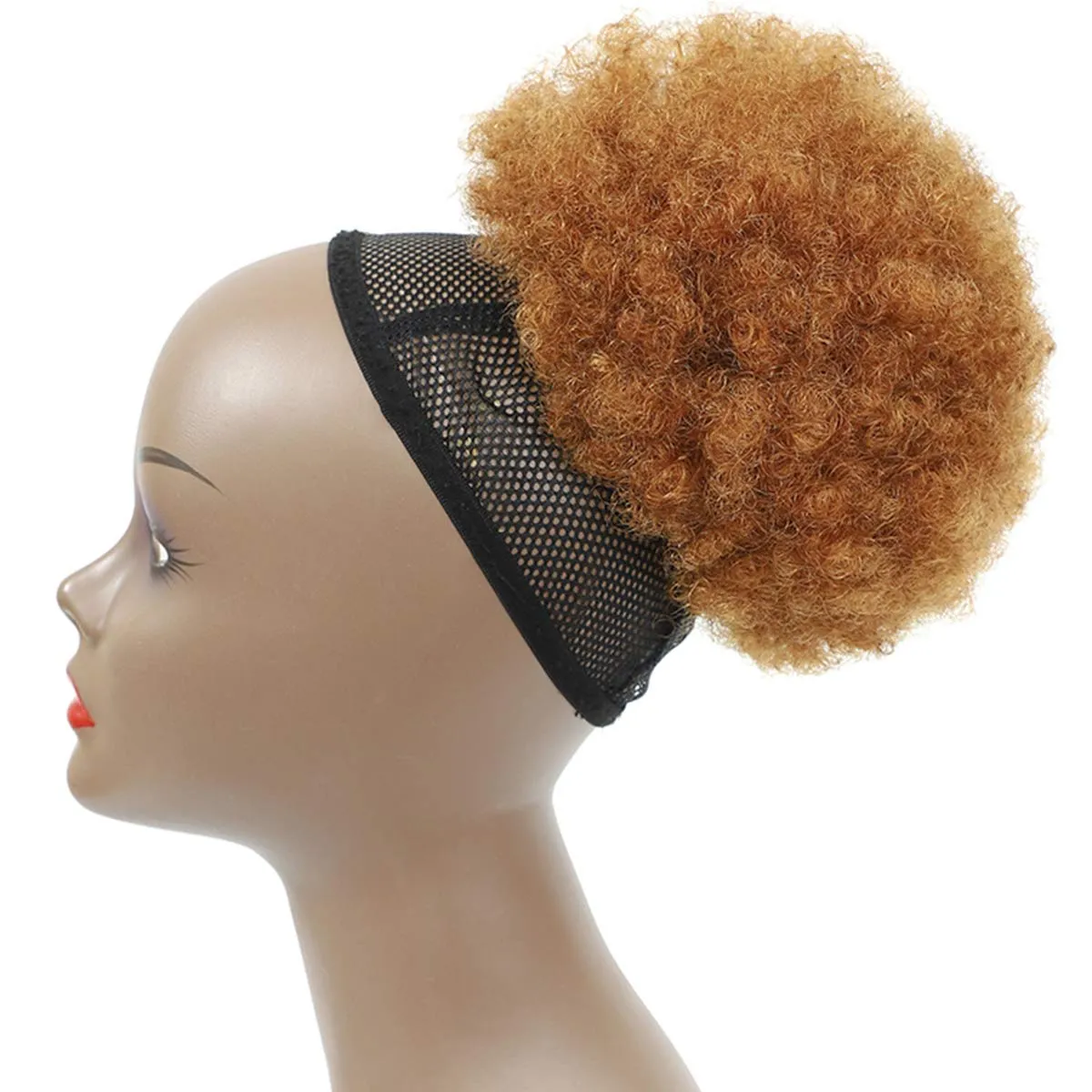 Afro Puffs Drawstring Human Hair Buns 30# Kinky Curly Drawstring Ponytail Human Hair Extension for Black Women 10% Brazilian Human Hair Dark Brown Bun (Afro Puff Drawstring Ponytail, #30, 8 Inch)