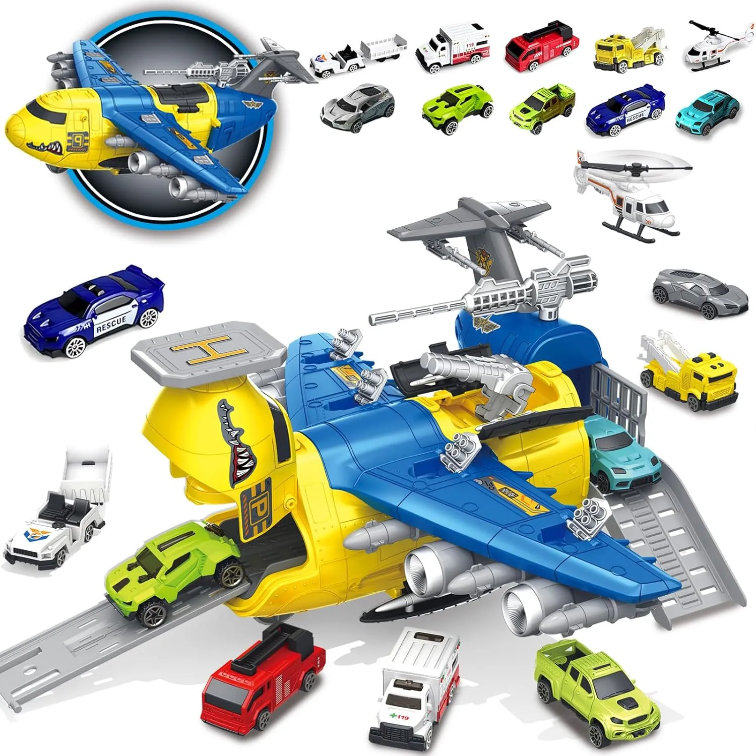 Airplane Toy, Transport Cargo Airplanes for Kids 3-12 Years Old, Mini Cars, Plane for Birthday, Aeroplane for Boys Girls Toddlers, ASTM Certified, Blue