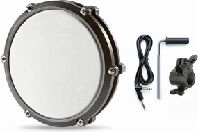 Alesis Nitro Max 8 Inch Single-Zone Mesh Tom Pad with Clamp and Silverline Audio 10ft Trigger Cable Bundle