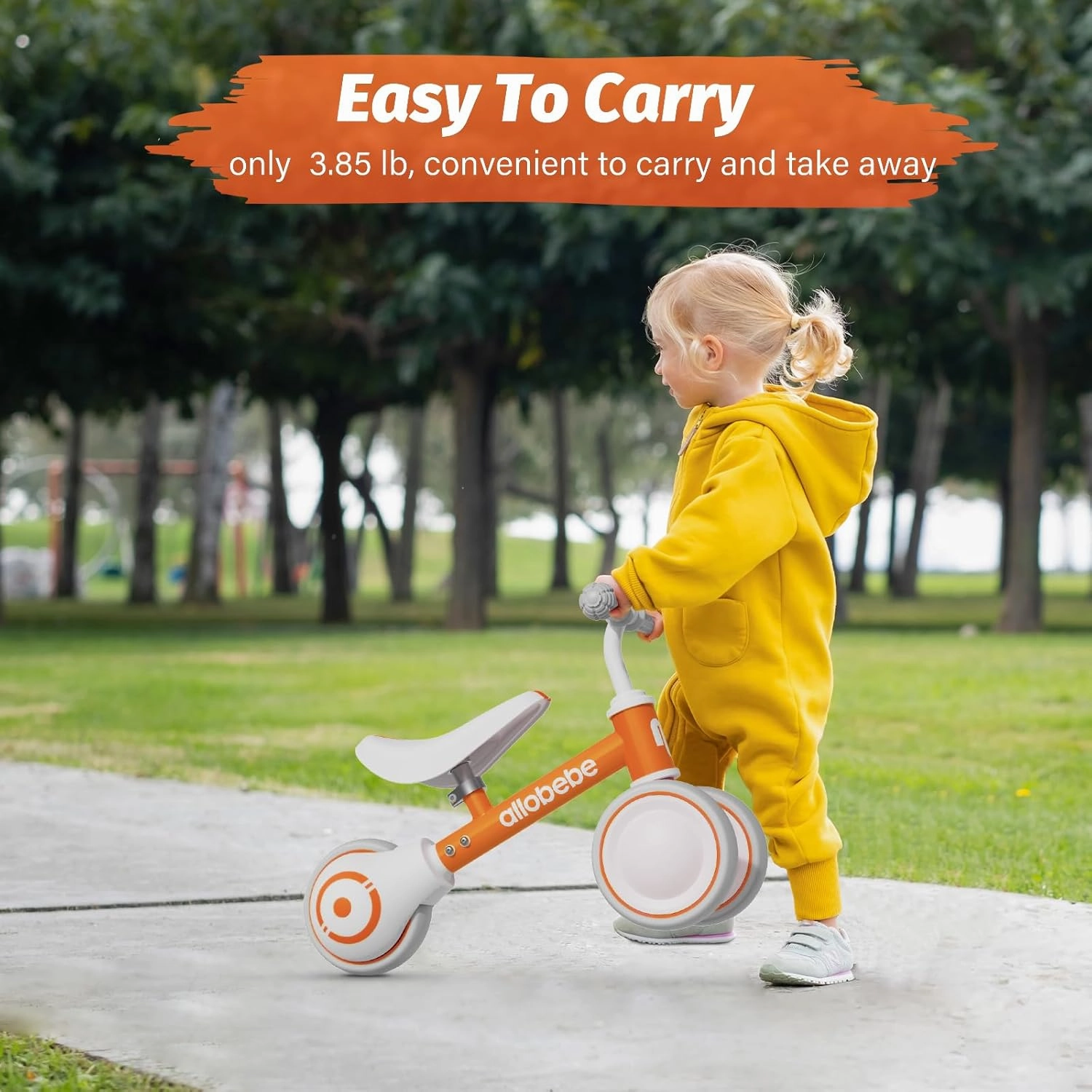 allobebe Baby Balance Bike, Cute Toddler Bikes 12-36 Months Gifts for 1 Year Old Girl Bike to Train Baby from Standing to Running with Adjustable Seat Silent & Soft 3 Wheels