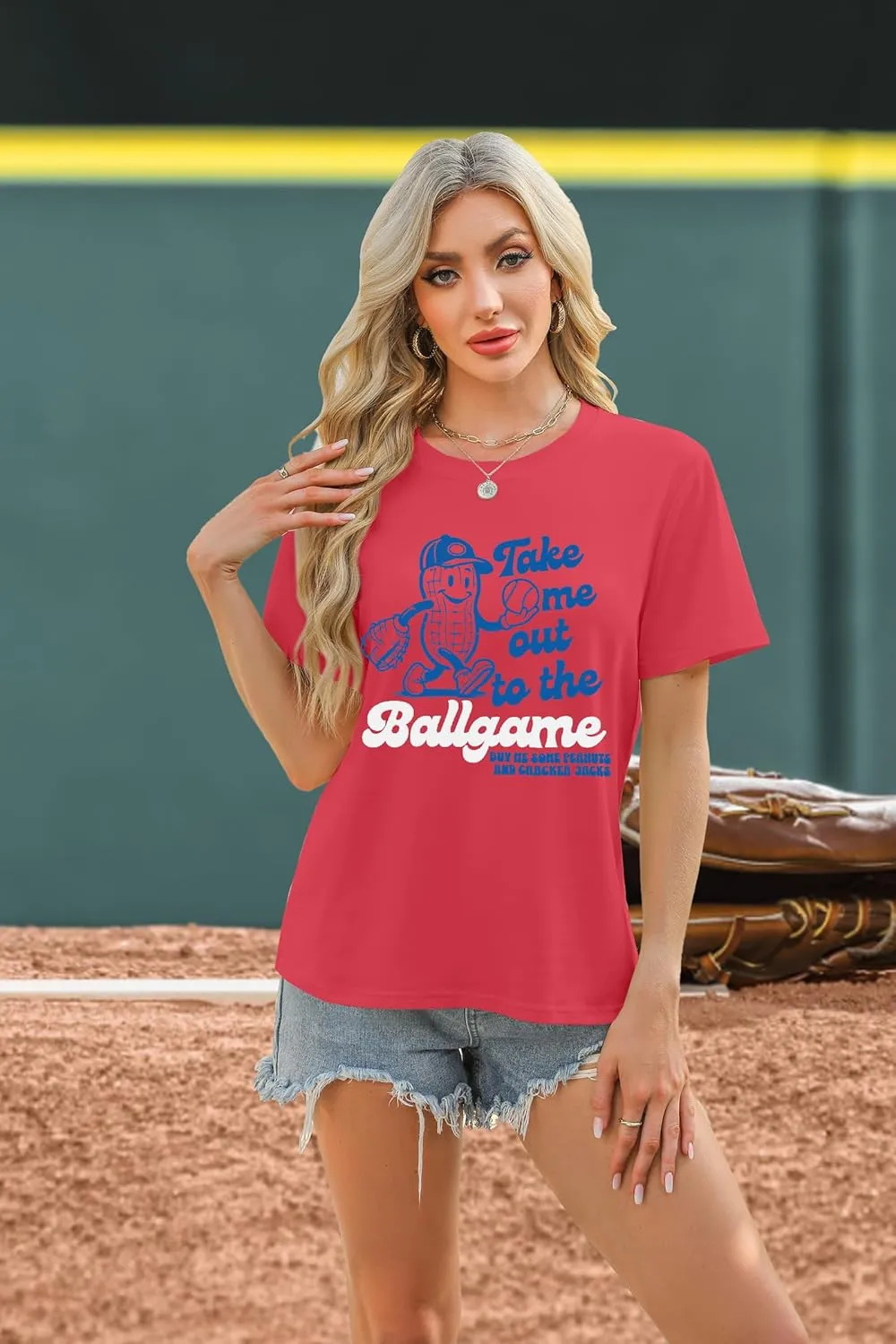ALLTB Baseball Shirts Women Funny Baseball Mom Shirt Ballgame Graphic Tshirt Game Day Fan Tee Casual Short Sleeve Top