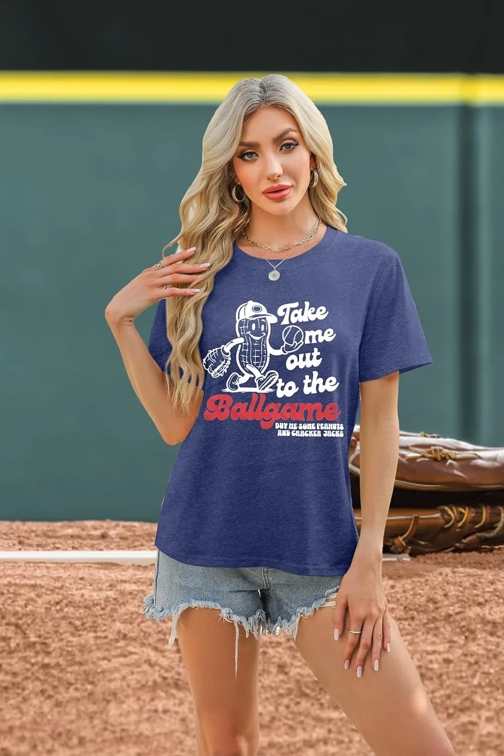 ALLTB Baseball Shirts Women Funny Baseball Mom Shirt Ballgame Graphic Tshirt Game Day Fan Tee Casual Short Sleeve Top