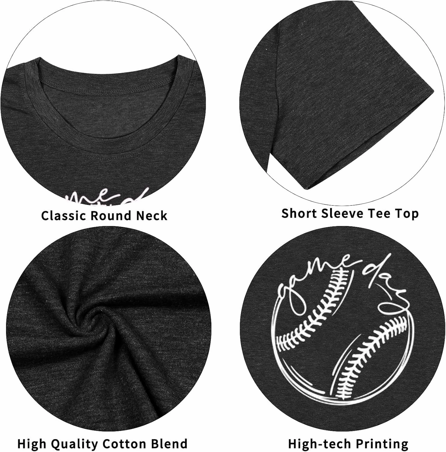 ALLTB Baseball Shirt Women Baseball Mom Shirts Funny Game Day Baseball Graphic Tee Tops Casual Ball Short Sleeve Tee Top