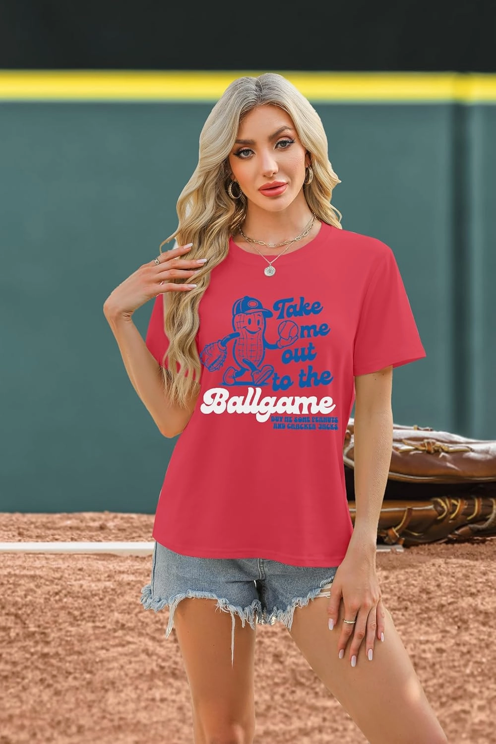 ALLTB Baseball Shirts Women Funny Baseball Mom Shirt Ballgame Graphic Tshirt Game Day Fan Tee Casual Short Sleeve Top