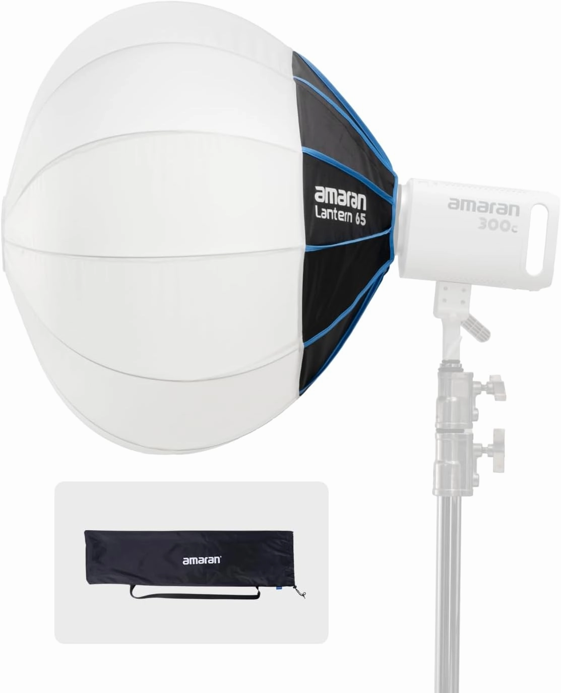 amaran Lantern 65 Softbox,Omnidirectional Bowens Mount Soft Light Modifier,Quick-Setup Quick-Folding,for amaran 60/100/200/150c/300c (Lantern 65)