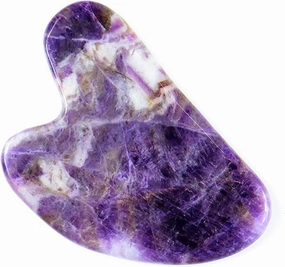 Amethyst Rough Stone Face Care Massage Tool Amethyst Roller Gua Sha Massage Set Natural Crystal Jade Massager Facial Body Neck Skin Beauty Detox (Color : 1 Pcs)