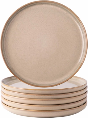AmorArc Dinner Plates Set of 6, 10.5 Inch Reactive Glaze Ceramic Plates Set, Microwave, Dishwasher Safe, Scratch Resistant, Modern Large Dinnerware Dishes Set Kitchen Stoneware Plates