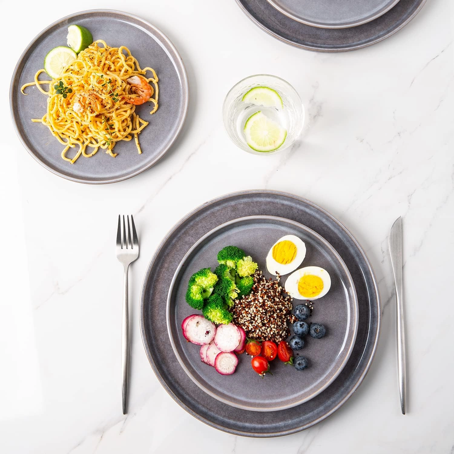 AmorArc Dinner Plates Set of 6, 10.5 Inch Reactive Glaze Ceramic Plates Set, Microwave, Dishwasher Safe, Scratch Resistant, Modern Large Dinnerware Dishes Set Kitchen Stoneware Plates