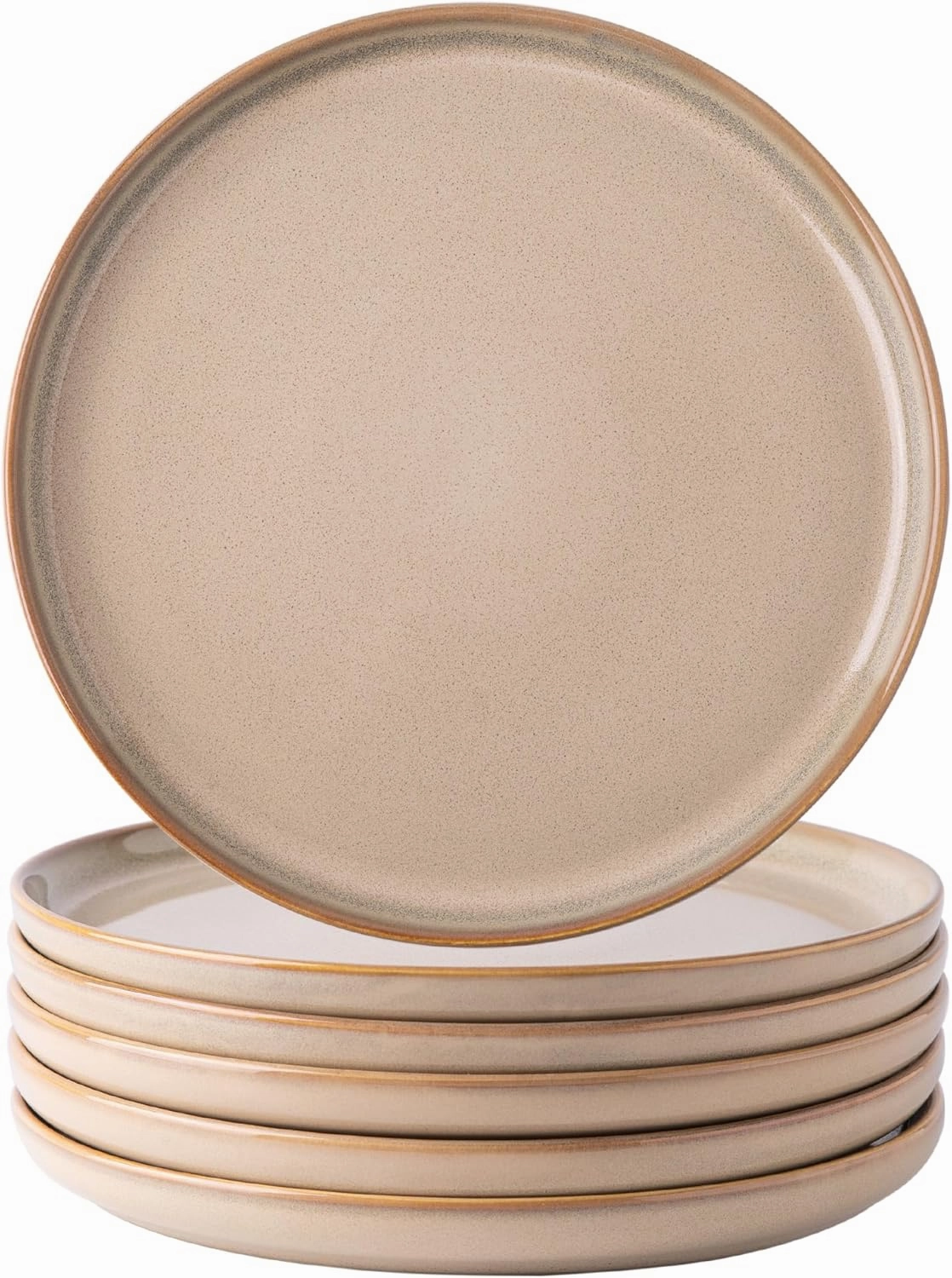 AmorArc Dinner Plates Set of 6, 10.5 Inch Reactive Glaze Ceramic Plates Set, Microwave, Dishwasher Safe, Scratch Resistant, Modern Large Dinnerware Dishes Set Kitchen Stoneware Plates