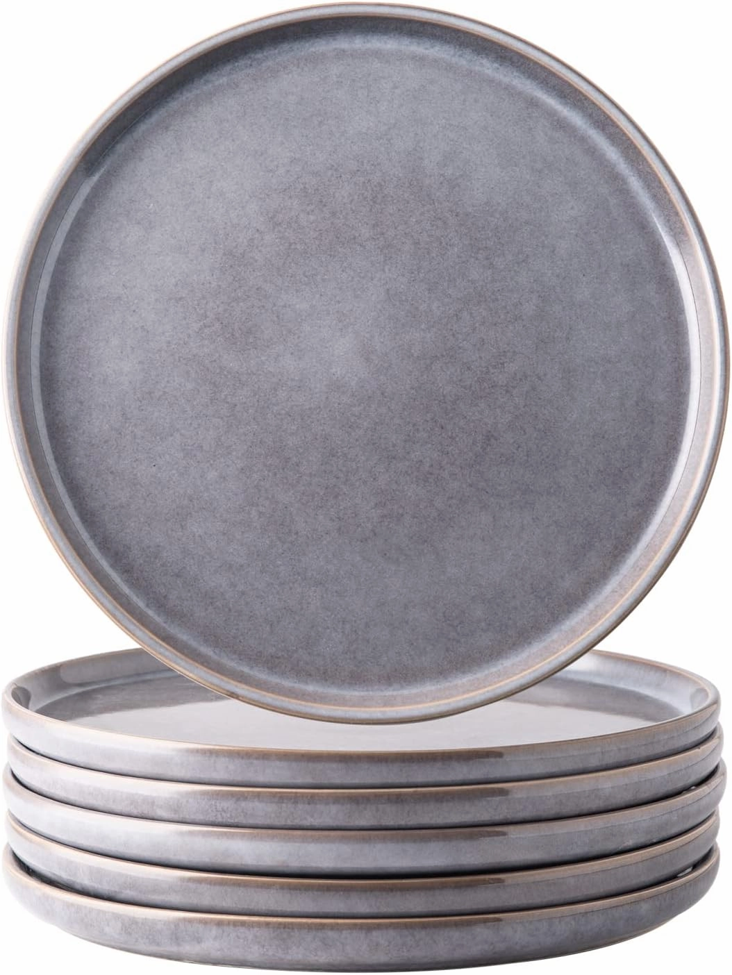 AmorArc Dinner Plates Set of 6, 10.5 Inch Reactive Glaze Ceramic Plates Set, Microwave, Dishwasher Safe, Scratch Resistant, Modern Large Dinnerware Dishes Set Kitchen Stoneware Plates