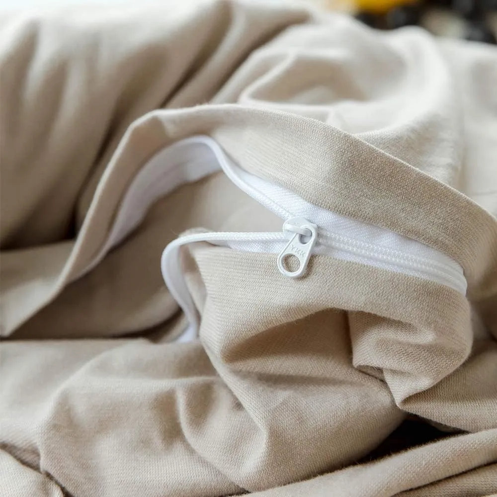 AMWAN Apricot Beige Duvet Cover Queen Taupe Khaki Apricot Solid Color Bedding Sets Jersey Knit Cotton Apricot Color Comforter Cover Simple Style Beige Tan Duvet Cover 1 Queen Duvet Cover
