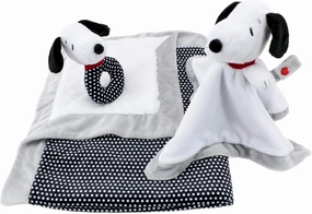 Animal Adventure®| Peanuts®| Snoopy 3-Piece Baby Bundle | Rattle, Lovie with Pacifier Clip Attachment and 30"x 40" Blanket